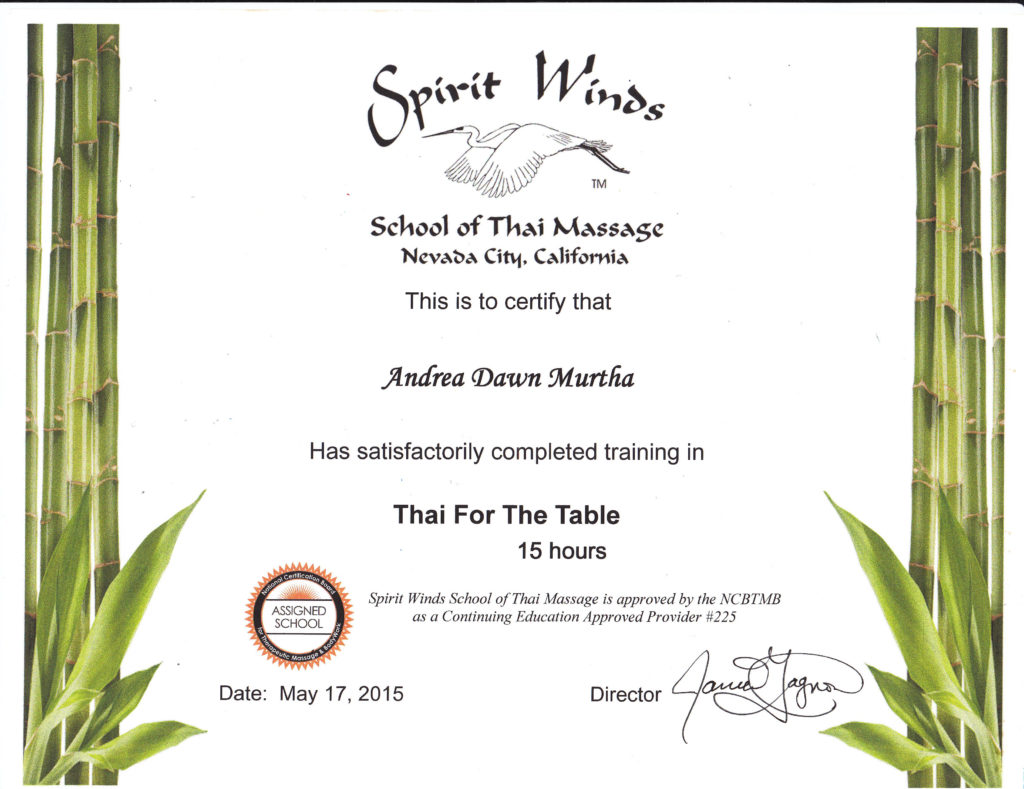 Thai for Table (15 Hours) May 17, 2015